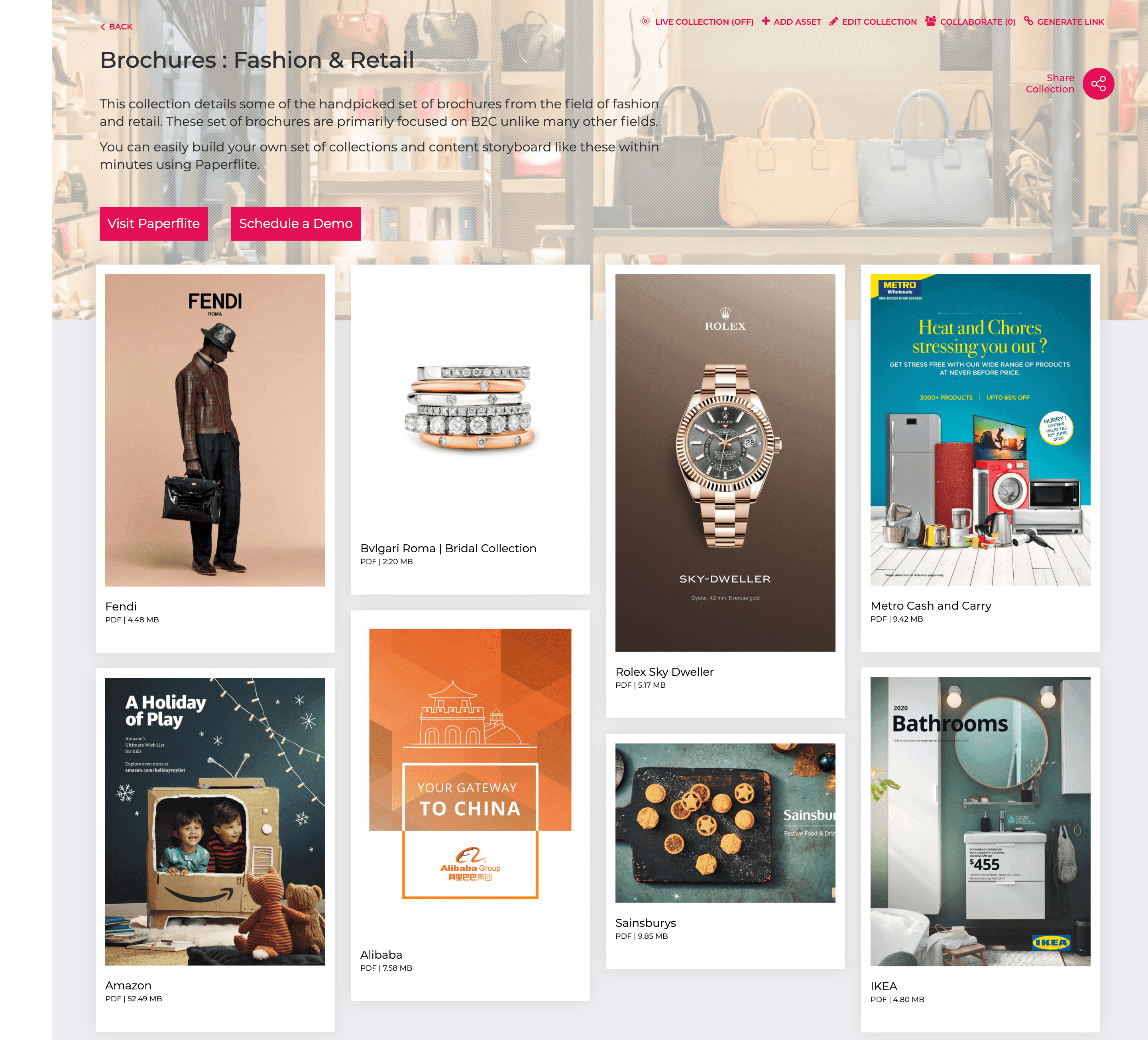 marketing and sales collateral for 2021 - paperflite - fashion and retail brochures collection