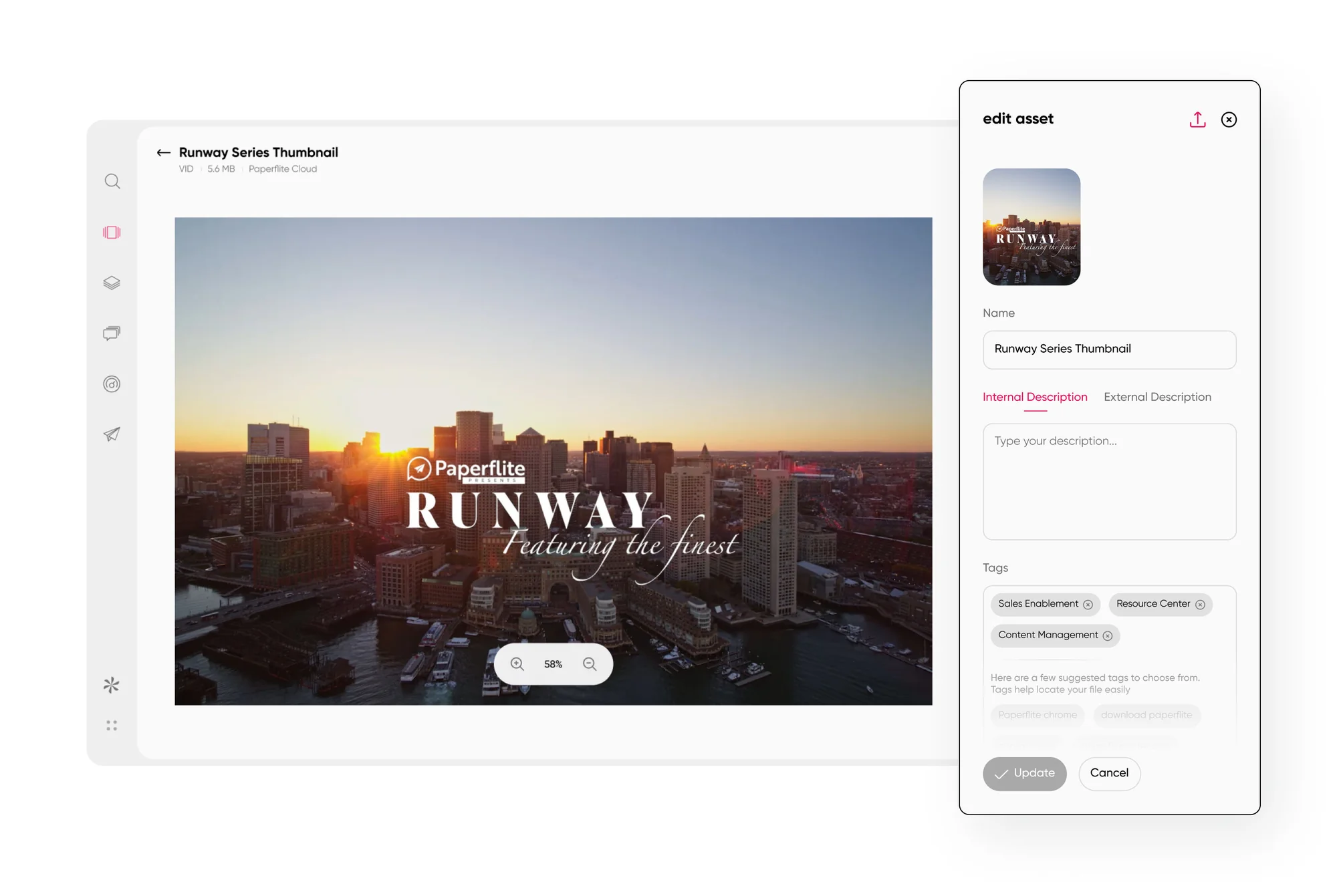 Asset metadata and tagging controls, the groundwork that lets an agent pick the right content.