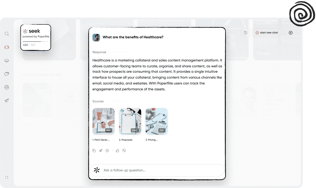Paperflite content search interface