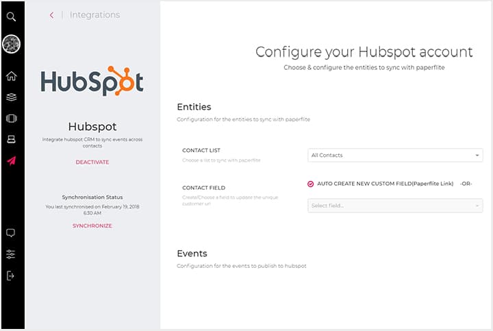 Paperflite Integration with HubSpot