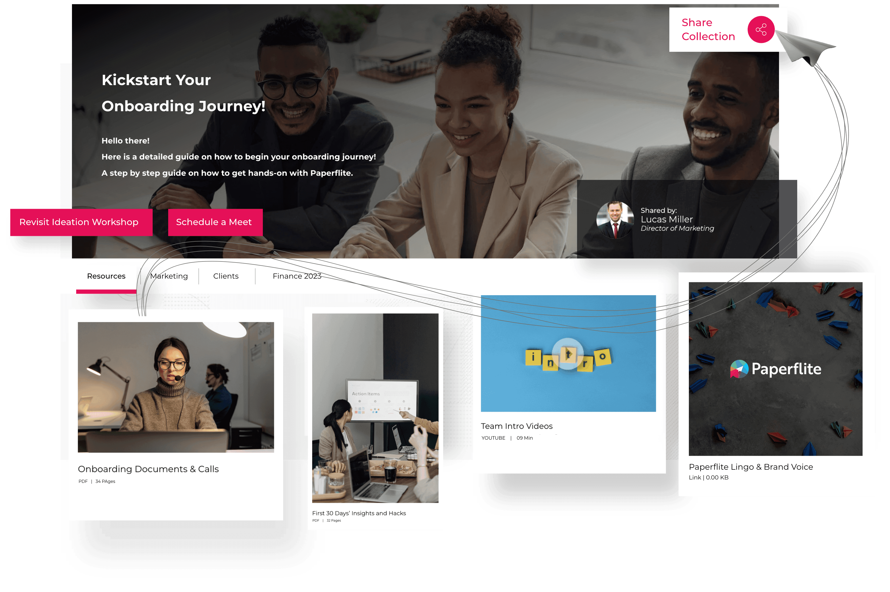 collection - microsite - deal room feature of paperflite