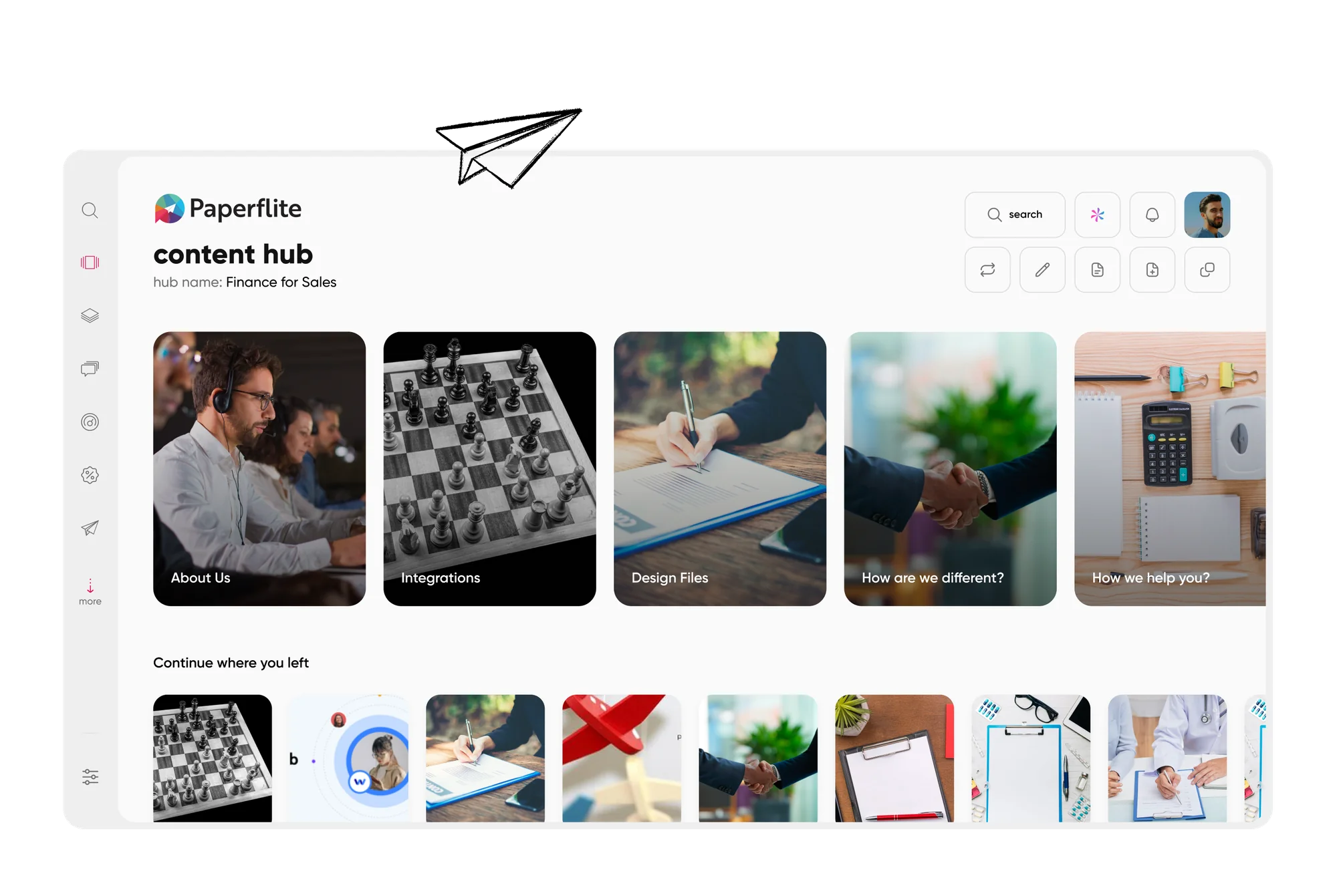 The Content Hub library gives sellers one organized place to browse content.