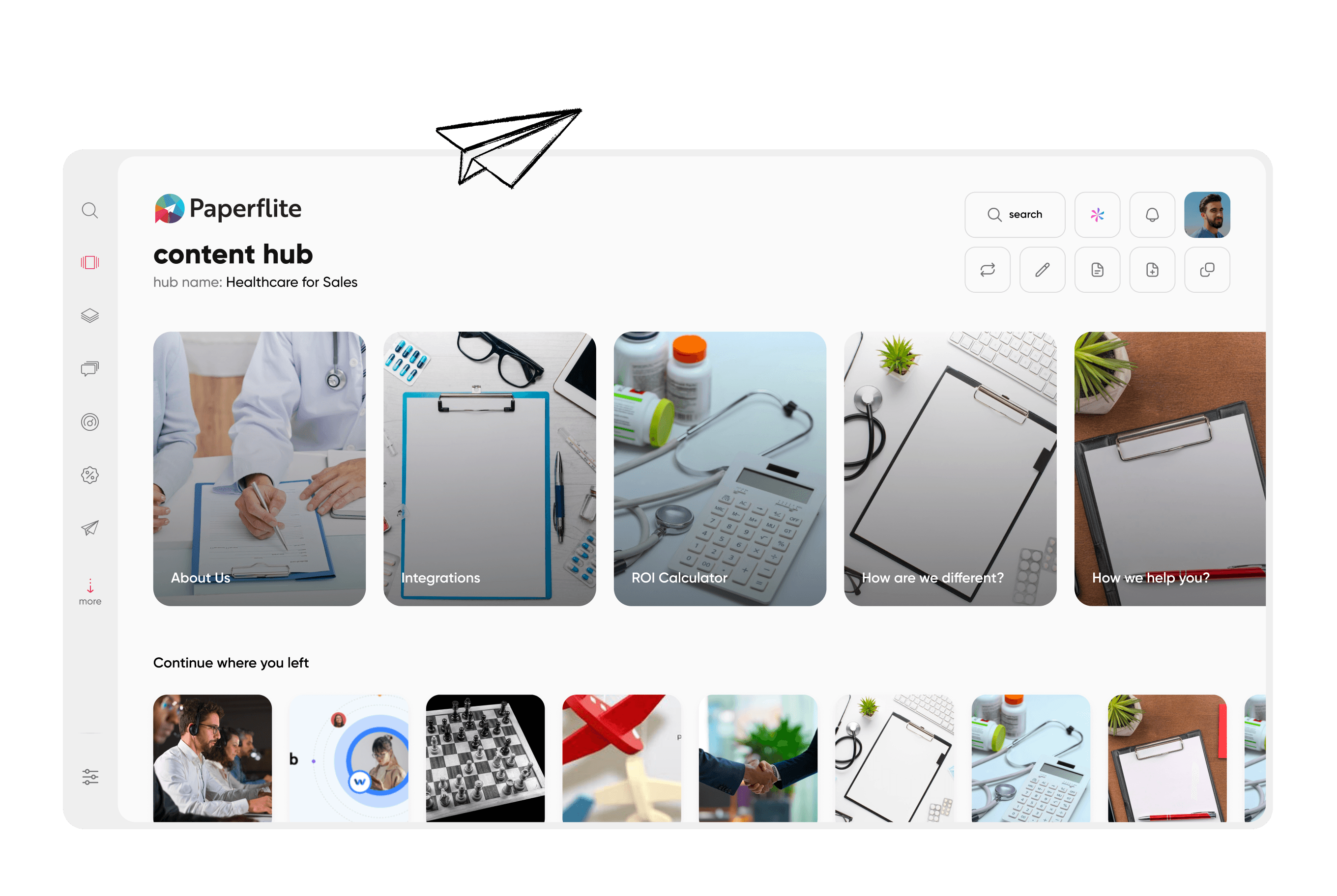Categories and folder navigation inside the Content Hub.