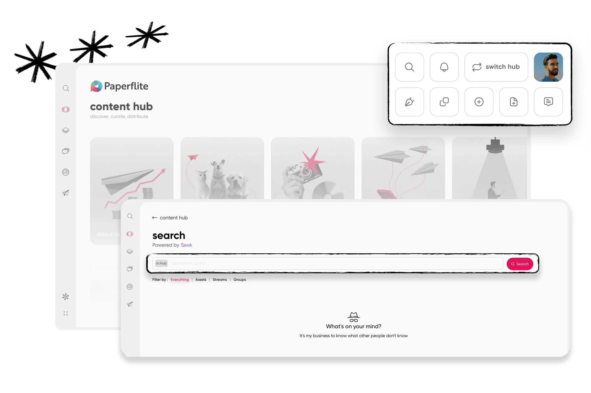 An empty search state, the kind of failed search that zero-result reporting is built to catch.