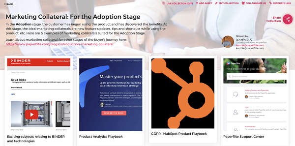 Marketing Collateral | Paperflite | Adoption Stage