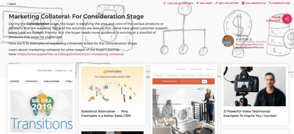 Marketing Collateral Consideration Stage | Paperflite