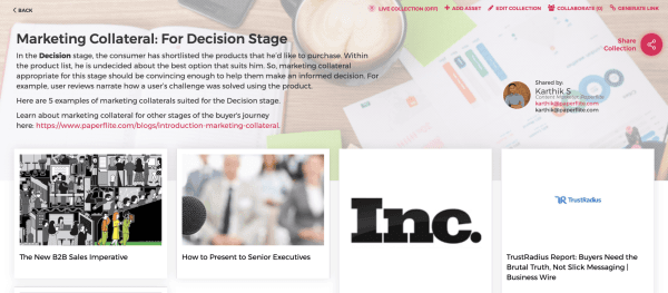 Marketing Collateral | Paperflite | Consideration Stage