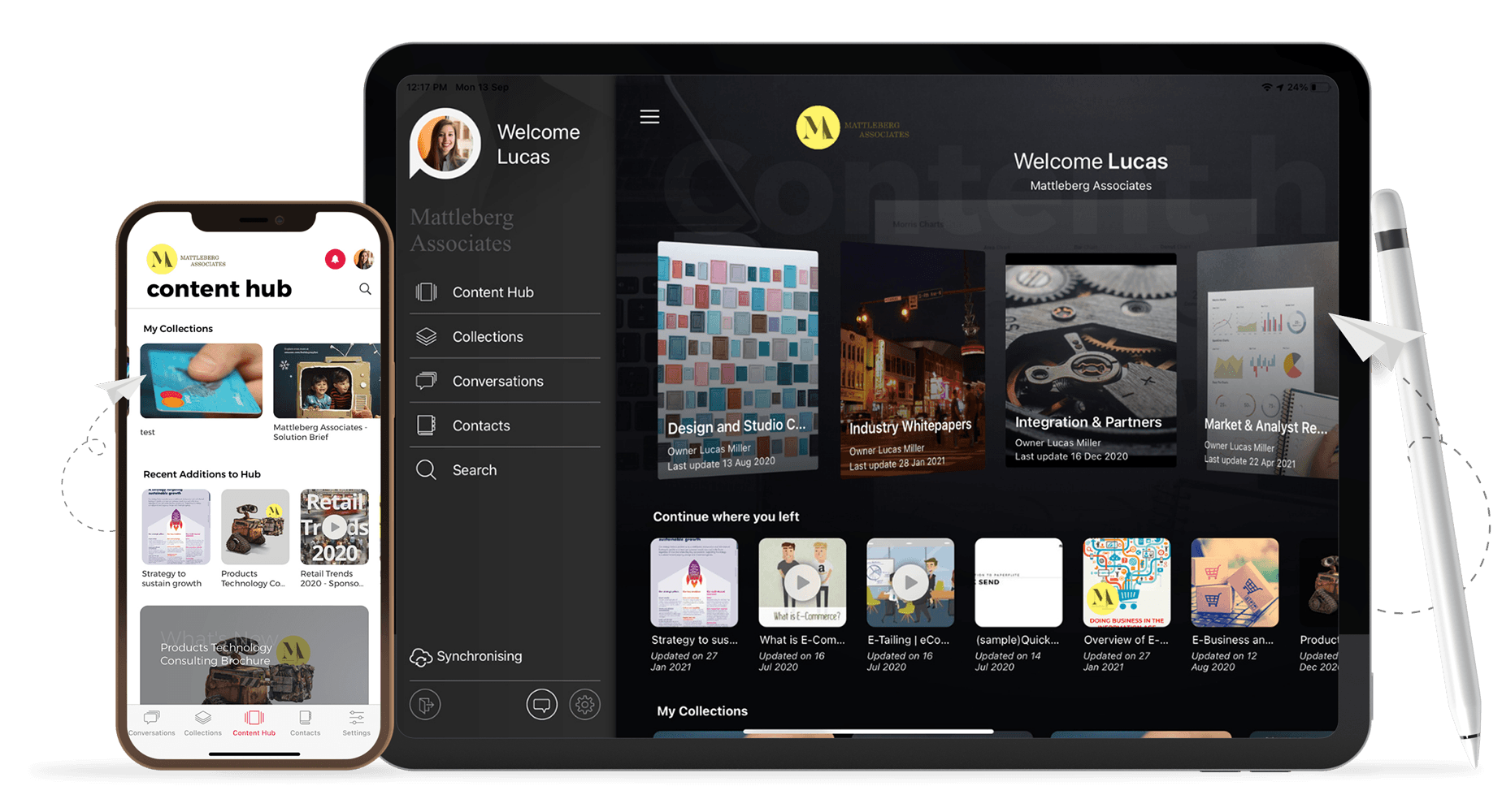 content hub on paperflite's iPhone and iPad app