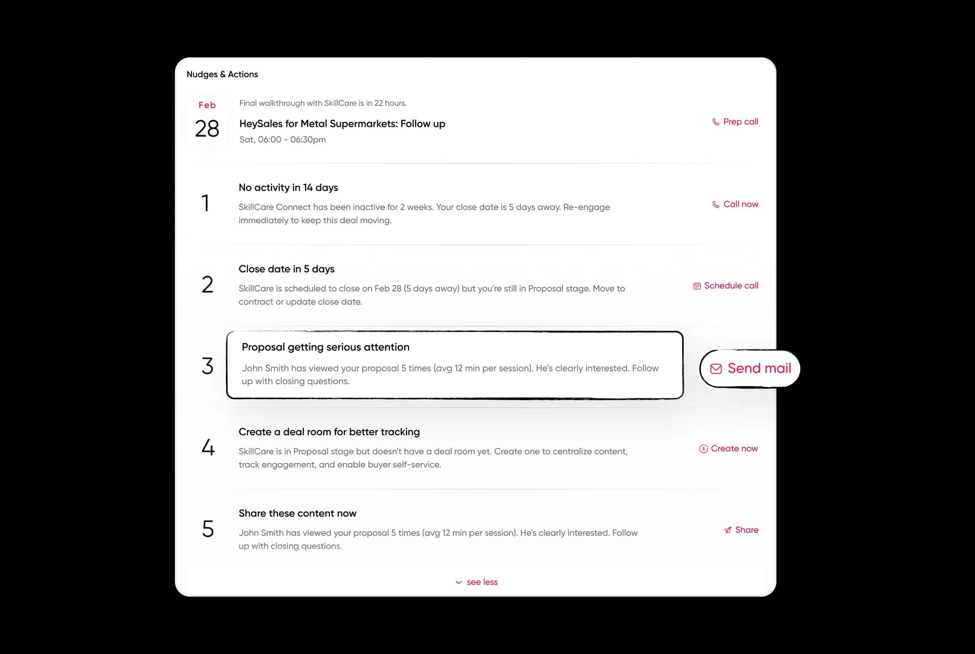 A live buyer engagement signal surfaced to the account executive.