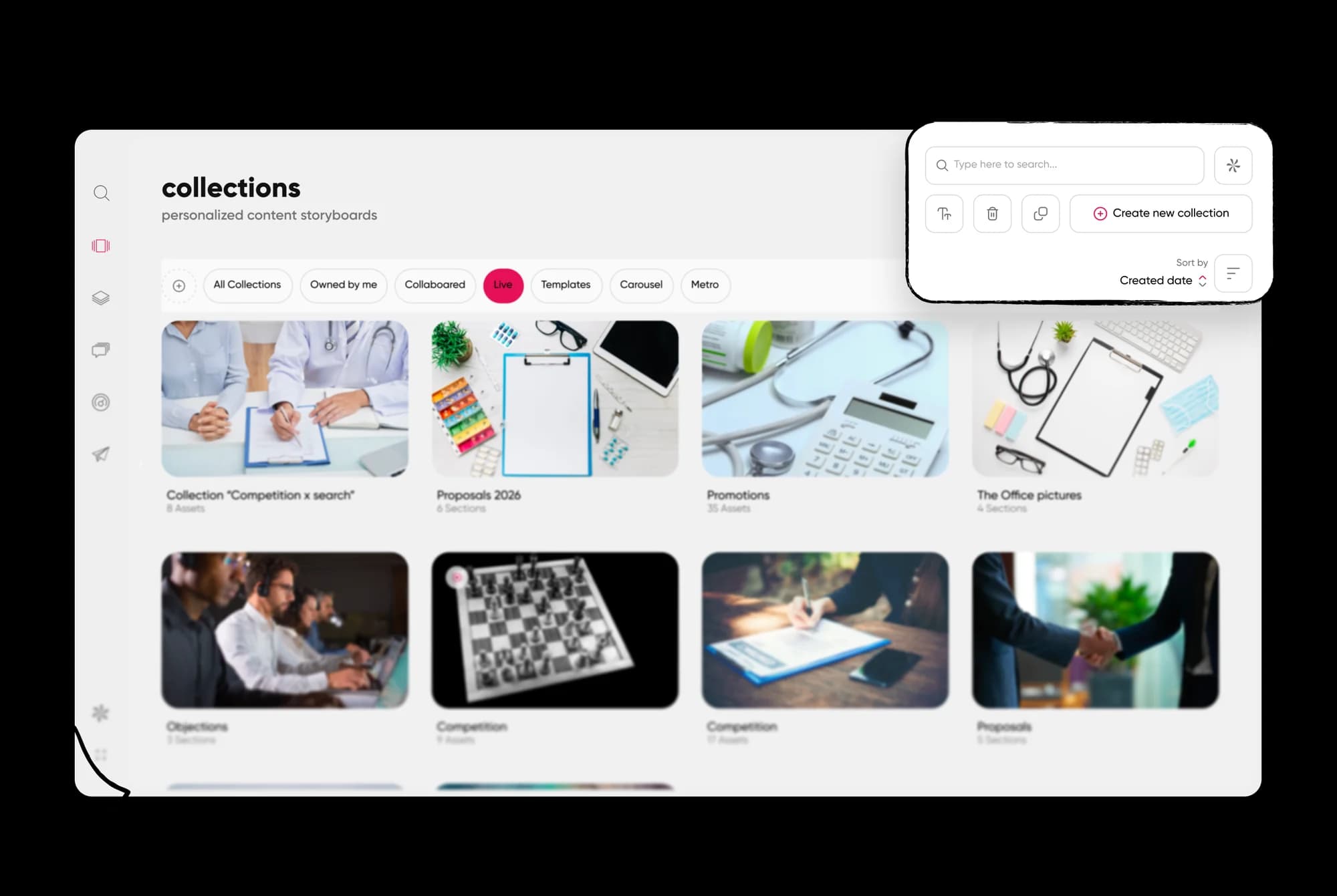 A sales kit bundles the assets reps send most often, ready to share in one step.