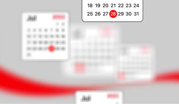 A July calendar with the 28th circled in red